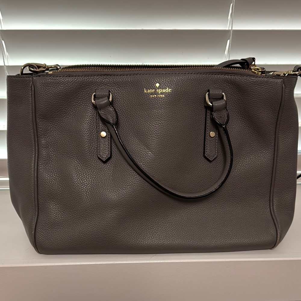 Kate Spade Gray Satchel with Structured Design